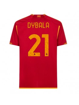 AS Roma Paulo Dybala #21 Replika Hemmakläder 2023-24 Kortärmad